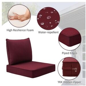 NEW Uni-atta Terracotta Red Canvas Outdoor Cushion Cover Zippered Replacement